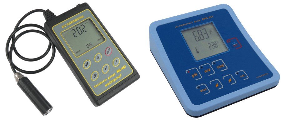 Messgeräte, pH-Meter, Leitfähigkeitsmessgeräte, Sauerstoffmessgeräte, Dickenmessgeräte, Thermometer 01